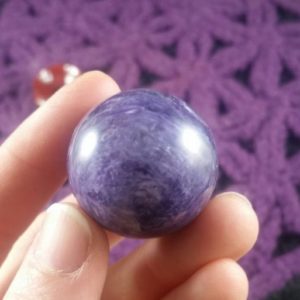 Shop Charoite Stones & Crystals! Charoite Sphere Crystals Russian Stones Purple Crystal Ball Polished Marble 30mm RARE Russia | Natural genuine stones & crystals in various shapes & sizes. Buy raw cut, tumbled, or polished gemstones for making jewelry or crystal healing energy vibration raising reiki stones. #crystals #gemstones #crystalhealing #crystalsandgemstones #energyhealing #affiliate #ad