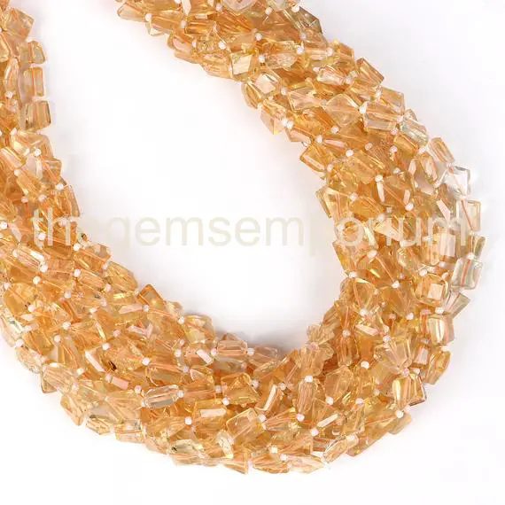 Citrine Faceted Nugget Beads, 5x6-7x8mm Citrine Nugget Shape Gemstone Beads, Citrine Wholesale Beads, Citrine Beads, Citrine Gemstone Beads