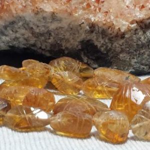 Shop Citrine Chip & Nugget Beads! Citrine Hand Carved Freeform Nugget Beads 14 Inch Strand 51 Grams Orange Citrine Nugget Beads Natural Citrine Stones Semi Precious Stones | Natural genuine chip Citrine beads for beading and jewelry making.  #jewelry #beads #beadedjewelry #diyjewelry #jewelrymaking #beadstore #beading #affiliate #ad