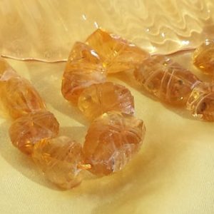 Shop Citrine Chip & Nugget Beads! Citrine Hand Carved Freeform Nugget Beads 14 Inch Strand 55.4 Grams Orange Citrine Nugget Beads Natural Citrine Stones Semi Precious Stones | Natural genuine chip Citrine beads for beading and jewelry making.  #jewelry #beads #beadedjewelry #diyjewelry #jewelrymaking #beadstore #beading #affiliate #ad