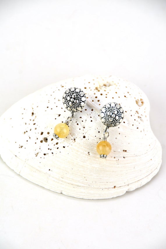 Citrine Post Earrings