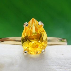 Shop Citrine Engagement Rings! Gold Teardrop Ring · Promise Ring · Citrine Ring · Pear Drop Ring · Gold Ring · Birthday Ring · Sisters Ring · Mom Ring | Natural genuine Citrine rings, simple unique handcrafted gemstone rings. #rings #jewelry #shopping #gift #handmade #fashion #style #affiliate #ad