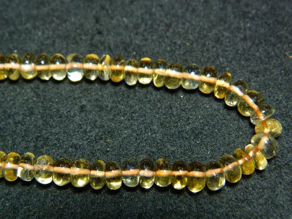 10mm Citrine Plain Rondelle Beads, Sparkling Golden Orange Citrine Smooth Rondelles For Jewelry (4.5in To 9in Options) - Cprb1