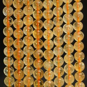 Shop Citrine Round Beads! 4mm Genuine Citrine Gemstone Orange Round Loose Beads 15 inch Full Strand (80007104-A240) | Natural genuine round Citrine beads for beading and jewelry making.  #jewelry #beads #beadedjewelry #diyjewelry #jewelrymaking #beadstore #beading #affiliate #ad