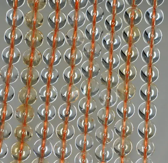 7mm Light Clear Citrine Gemstone Grade Aa Round Loose Beads 15.5 Inch Full Strand (90189284-678)