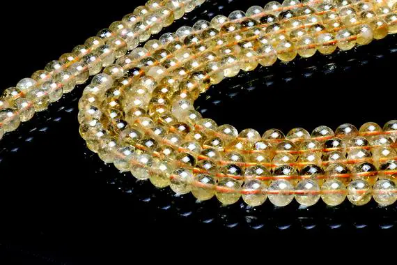 Aa Grade Citrine Round Beads,smooth Beads,ball Beads,semiprecious Beads,november Birthstone Beads,gemstone Beads Sale - 16" Full Strand