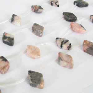 Shop Diamond Bead Shapes! Pink Marble Beads, Top Drilled Marble Beads, 18mm Diamond Beads, Full Strand, Pink and Black, Mar204 | Natural genuine other-shape Diamond beads for beading and jewelry making.  #jewelry #beads #beadedjewelry #diyjewelry #jewelrymaking #beadstore #beading #affiliate #ad