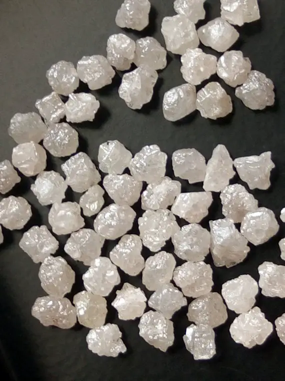 4.5-5mm White Rough Diamond, White Raw Diamond, Uncut Diamond, Loose White Diamond, Conflict Free Diamond For Jewelry (5pc To 10pc) - Ddp171