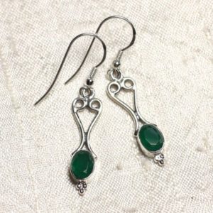 Shop Emerald Earrings! BO208 – Boucles oreilles Argent 925 Coeurs 31mm Emeraude | Natural genuine Emerald earrings. Buy crystal jewelry, handmade handcrafted artisan jewelry for women.  Unique handmade gift ideas. #jewelry #beadedearrings #beadedjewelry #gift #shopping #handmadejewelry #fashion #style #product #earrings #affiliate #ad