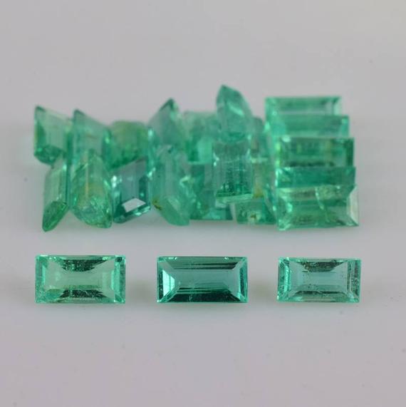 4x2 Mm Green Emerald Faceted Cut Baguette Loose Gemstone - 100% Natural Green Emerald Gemstone - Top Quality Emerald Baguette