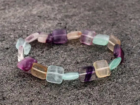 Rainbow Fluorite Bracelet, Fluorite Bracelet , Rainbow Fluorite, Bracelets, Metaphysical Crystals, Stones, Gifts, Rocks, Crystals, Gemstones