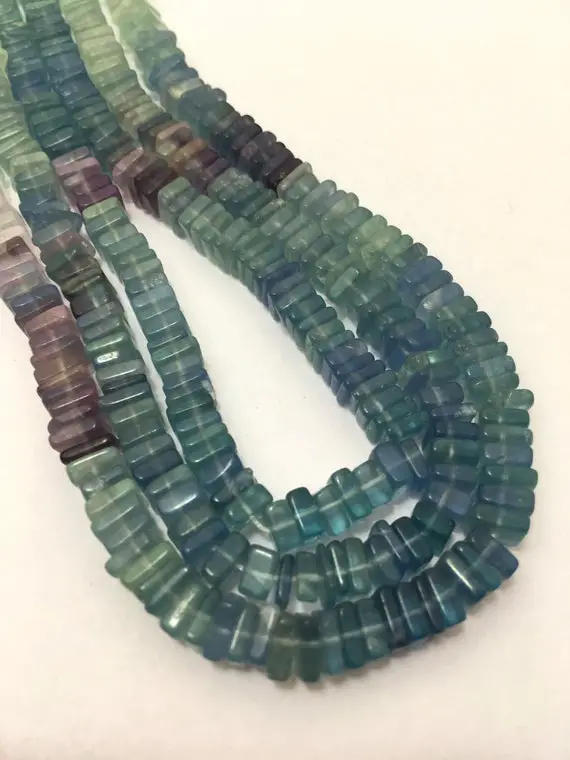 5 - 5.5 Mm Green Fluorite Disc Square Gemstone Beads Strand Sale / Green Fluorite Beads / Fluorite Strand / 5 Mm Beads / Fluorite Wholesale