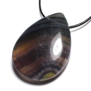 Shop Fluorite Pendants! Necklace Pendant in stone – Fluorite Multicolored large drop 60mm | Natural genuine Fluorite pendants. Buy crystal jewelry, handmade handcrafted artisan jewelry for women.  Unique handmade gift ideas. #jewelry #beadedpendants #beadedjewelry #gift #shopping #handmadejewelry #fashion #style #product #pendants #affiliate #ad