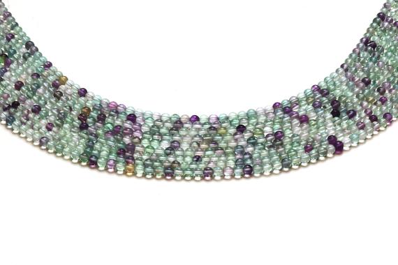 Fluorite Beads,round Gemstone Beads,multi Color Beads,natural Beads,semiprecious Beads,loose Gemstones,colorful Beads,aa Grade