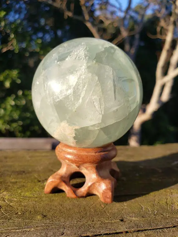 Green Fluorite Sphere - Reiki Charged - Powerful Energy - Concentration - Focus - Clarity - Crystal For Adhd Support - Motivation #6