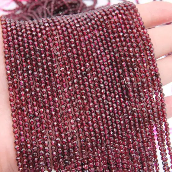 2mm 3mm 4mm Natural Rhodolite Garnet Semi Precious Round  Faceted Stone.loose Beads,high Quality Garnet Faceted Gemstone Jewelry Beads.
