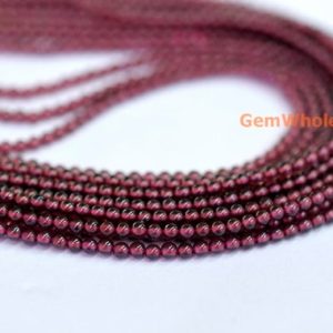 15.5" Wine Red garnet 2mm round beads , Red color 2mm small gemstone, semi-precious stone, small transparent garnet, gemstone wholesaler | Natural genuine round Garnet beads for beading and jewelry making.  #jewelry #beads #beadedjewelry #diyjewelry #jewelrymaking #beadstore #beading #affiliate #ad