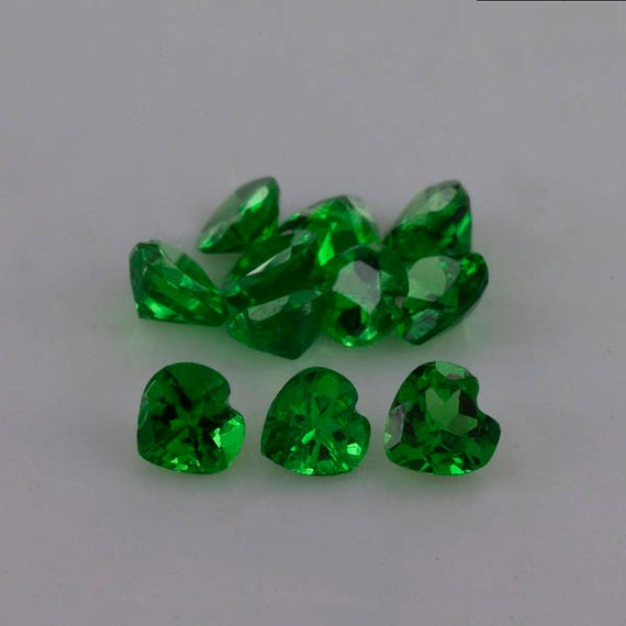 3 Mm Natural Green Tsavorite Garnet Faceted Heart Aaa+ Grade Loose Gemstone - 100% Natural Green Tsavorite Garnet Gemstone