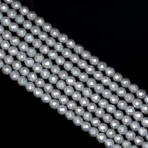 Shop Hematite Faceted Beads! 3mm Matte Silver Hematite Gemstone Frosted Silver Faceted Round Loose Beads 15.5 inch Full Strand (90182686-397) | Natural genuine faceted Hematite beads for beading and jewelry making.  #jewelry #beads #beadedjewelry #diyjewelry #jewelrymaking #beadstore #beading #affiliate #ad
