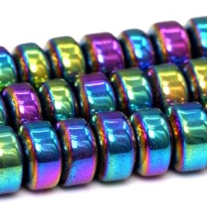 Shop Hematite Rondelle Beads! 3x2MM Rainbow Hematite Beads Grade AAA Natural Gemstone Rondelle Loose Beads 15.5" Bulk Lot Options(101408-406) | Natural genuine rondelle Hematite beads for beading and jewelry making.  #jewelry #beads #beadedjewelry #diyjewelry #jewelrymaking #beadstore #beading #affiliate #ad