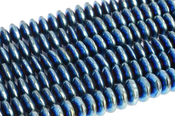 Light Blue Hematite Loose Beads Rondelle Shape 8x3mm
