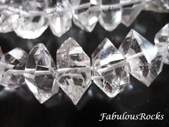 5-50 Pcs / 6-8 Mm, Herkimer Diamond Raw Herkimer Crystal Genuine Natural Herkimer Gemstone Beads  / Double Terminated Herkimer, Luxe Aaa, S