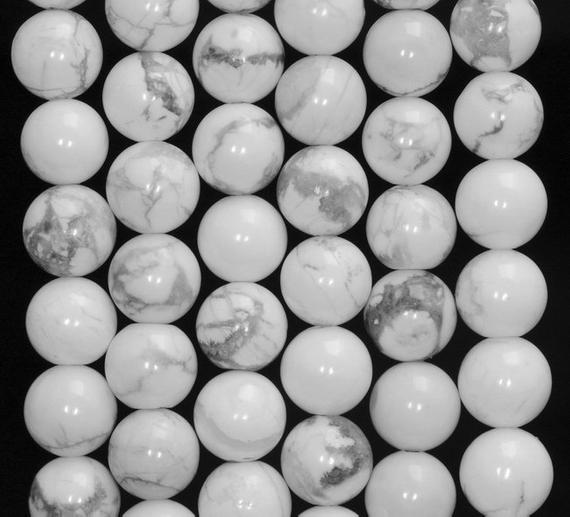 10mm White Howlite Gemstone White Round 10mm Loose Beads 15.5 Inch Full Strand (90148742-240)