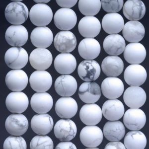 Shop Howlite Round Beads! 8MM Matte Howlite Gemstone Round Loose Beads 15 inch Full Strand (80002310-M12) | Natural genuine round Howlite beads for beading and jewelry making.  #jewelry #beads #beadedjewelry #diyjewelry #jewelrymaking #beadstore #beading #affiliate #ad