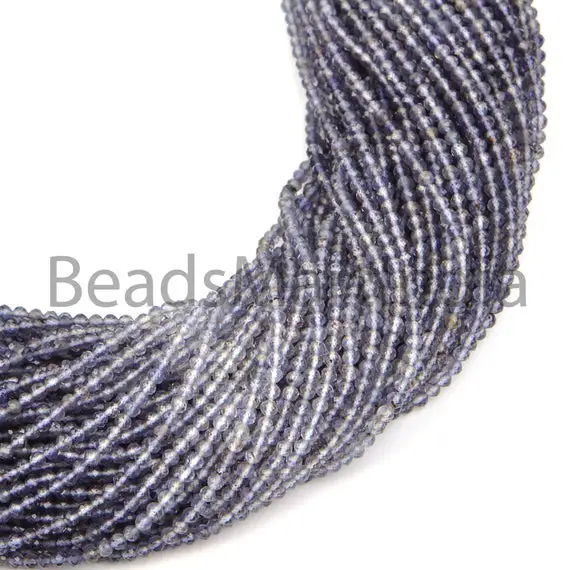 Iolite Shaded Faceted Rondelle Natural Beads, 2.35-2.65mm Iolite Beads,iolite Shaded Faceted Beads,iolite Rondelle Beads,iolite Shaded Beads