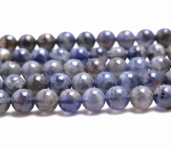 7mm Bermudan Blue Iolite Gemstone Grade A Blue Round 7mm Loose Beads 15.5 Inch Full Strand (90146329-163)