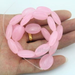Shop Jade Bead Shapes! 13x18mm Flat Oval Jade Beads,Loose Jade Beads,Pink Jade Stone,Gemstone Beads,Jewelry beads for necklace–15.5 inches-22 Pcs-BJ038 | Natural genuine other-shape Jade beads for beading and jewelry making.  #jewelry #beads #beadedjewelry #diyjewelry #jewelrymaking #beadstore #beading #affiliate #ad