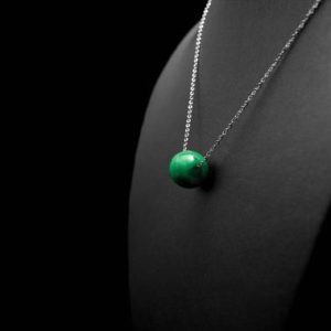 Shop Jade Jewelry! Jade Barrel Necklace/ Lucky Jade Pendant/ Green Jade Necklace/ Good Luck Charm/ Cloudy Green Pendant | Natural genuine Jade jewelry. Buy crystal jewelry, handmade handcrafted artisan jewelry for women.  Unique handmade gift ideas. #jewelry #beadedjewelry #beadedjewelry #gift #shopping #handmadejewelry #fashion #style #product #jewelry #affiliate #ad