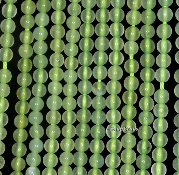 4mm Green Jade Gemstone Green Translucent Round 4mm Loose Beads 15 Inch Full Strand (90189294-86)