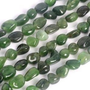 Shop Green Jasper Beads! Genuine Natural Green Jasper Loose Beads Grade AA Pebble Nugget Shape 6-8mm | Natural genuine beads Jasper beads for beading and jewelry making.  #jewelry #beads #beadedjewelry #diyjewelry #jewelrymaking #beadstore #beading #affiliate #ad