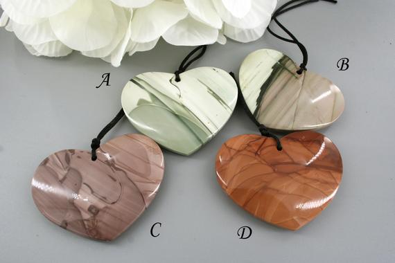 Royal Imperial Jasper Heart Shape Pendants (etp00248) Valentine's Gift/rare/unique Jewelry/vintage Jewelry/gemstone Pendants