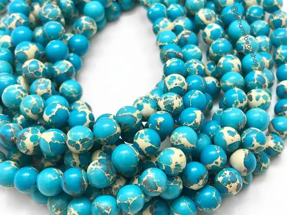Sea Sediment Jasper Smooth Round Beads, Full Strand 15” 6mm/8mm/10mm Beads,natural Gemstone Beads