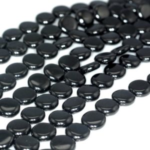 Shop Jet Beads! 10mm Black Jet Gemstone Flat Round Coin Button Loose Beads 16 inch Full Strand (90186928-826) | Natural genuine round Jet beads for beading and jewelry making.  #jewelry #beads #beadedjewelry #diyjewelry #jewelrymaking #beadstore #beading #affiliate #ad
