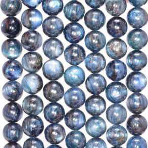 Shop Kyanite Beads! 8mm Blue Kyanite Gemstone Grade AA Blue Round Loose Beads 7 inch Half Strand (80005731-346) | Natural genuine beads Kyanite beads for beading and jewelry making.  #jewelry #beads #beadedjewelry #diyjewelry #jewelrymaking #beadstore #beading #affiliate #ad
