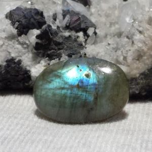Shop Labradorite Cabochons! Natural 27cts. Canadian Labradorite Oval Cabochon 27.1mm x 18.3mm x 6.2mm Good Fire Flash Semi-Precious Cabochon Iridescent Labradorite | Natural genuine stones & crystals in various shapes & sizes. Buy raw cut, tumbled, or polished gemstones for making jewelry or crystal healing energy vibration raising reiki stones. #crystals #gemstones #crystalhealing #crystalsandgemstones #energyhealing #affiliate #ad