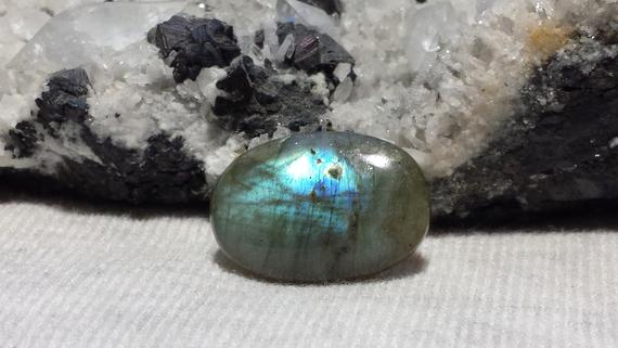 Natural 27cts. Canadian Labradorite Oval Cabochon 27.1mm X 18.3mm X 6.2mm Good Fire Flash Semi-precious Cabochon Iridescent Labradorite