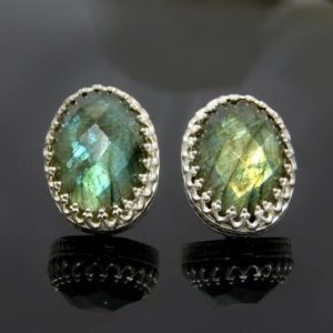 Shop Labradorite Jewelry! Sterling Silver Gemstone Earrings · Labradorite Earrings · Vintage Earrings · Bridal Earrings · Gold Stud Earrings | Natural genuine Labradorite jewelry. Buy handcrafted artisan wedding jewelry.  Unique handmade bridal jewelry gift ideas. #jewelry #beadedjewelry #gift #crystaljewelry #shopping #handmadejewelry #wedding #bridal #jewelry #affiliate #ad