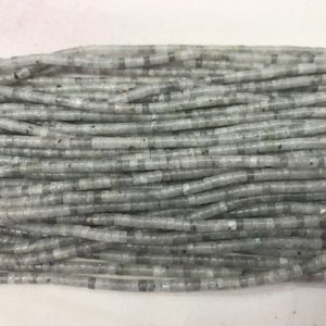 Shop Labradorite Bead Shapes! Genuine Labradorite 2x3mm Heishi Natural Gray Gemstone Loose Beads 15 inch Jewelry Supply Bracelet Necklace Material Support Wholesale | Natural genuine other-shape Labradorite beads for beading and jewelry making.  #jewelry #beads #beadedjewelry #diyjewelry #jewelrymaking #beadstore #beading #affiliate #ad