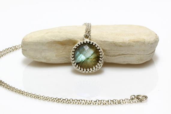 Labradorite Necklace · Silver Necklace · Gemstone Necklace · Gemstone Pendant · Long Necklace · Sterling Silver Necklace