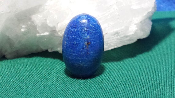 Natural 35cts. Afghanistan Lapis Lazuli Oval Cabochon 26.2mm X 17.1mm X 9.1mm Natural Semi Precious Blue Lapis Lazuli Gemstone Oval Cabochon