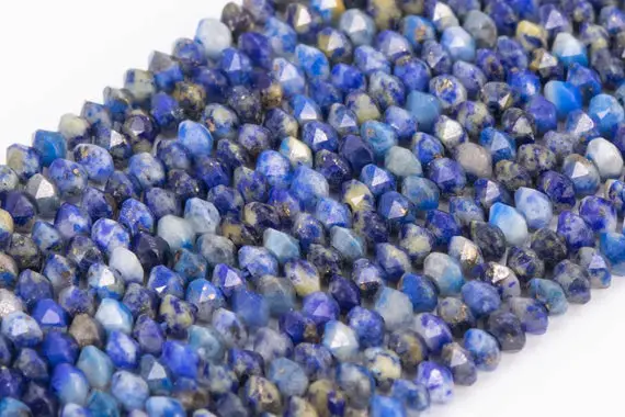 Genuine Natural Deep Blue Lapis Lazuli Loose Beads Grade Aa Faceted Rondelle Shape 3x2mm