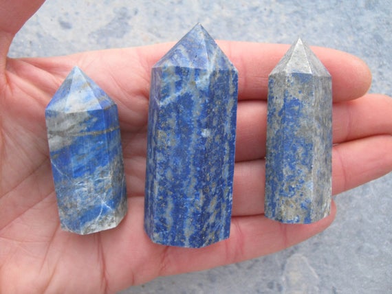 One (1) Lapis Lazuli Point, Matte Polished Gemstone Tower, Obelisk Mineral Specimen, Meditation Stone, Reiki, 2 - 3 Inches 50mm - 75mm