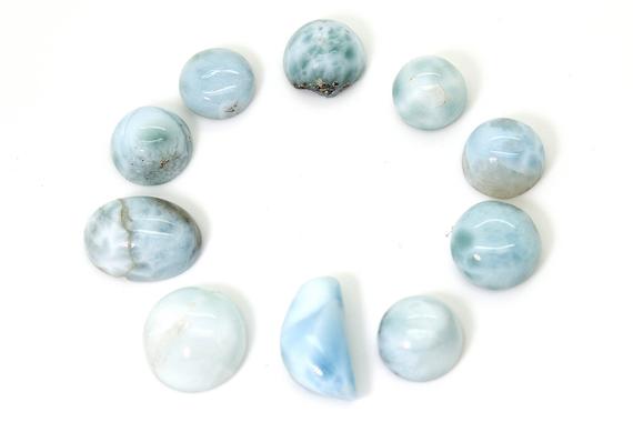 Natural Larimar Cabochon - 10 Pcs Chips Rock Stone Gemstone Variety Tear Drop Shape Beads For Ring Necklace Pendant Jewelry Making - Pgl49