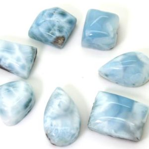Shop Larimar Chip & Nugget Beads! Natural Larimar Cabochon – 7 pcs Chips Rock Stone Gemstone Variety Tear Drop Shape Beads for Ring Necklace Pendant Jewelry Making – PGL35 | Natural genuine chip Larimar beads for beading and jewelry making.  #jewelry #beads #beadedjewelry #diyjewelry #jewelrymaking #beadstore #beading #affiliate #ad