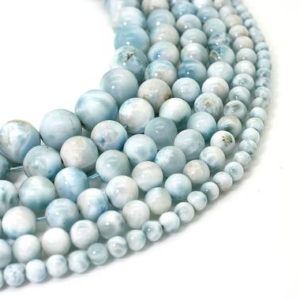 Shop Larimar Round Beads! Natural Larimar, High Quality AA Genunie Larimar Smooth Round Sphere Ball Loose Gemstone Beads (6mm 8mm 10mm 11mm 12mm 14mm) PG311B | Natural genuine round Larimar beads for beading and jewelry making.  #jewelry #beads #beadedjewelry #diyjewelry #jewelrymaking #beadstore #beading #affiliate #ad