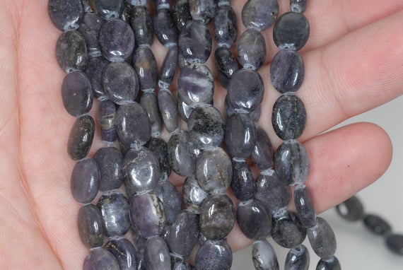 10x8mm Dark Purple Lepidolite Gemstone Grade Ab Oval Loose Beads 16 Inch Full Strand (90188434-656)